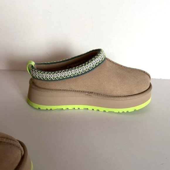 UGG Tazz Platform Slipper Mustard Seed/Vibrant Green 8 - Picture 10 of 15